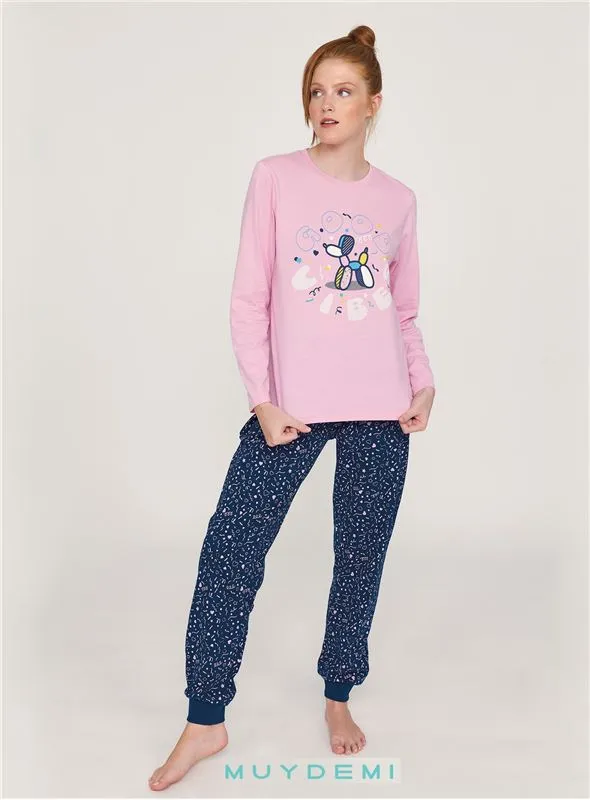 270001 PIJAMA MUJER GLOBO CANICHE