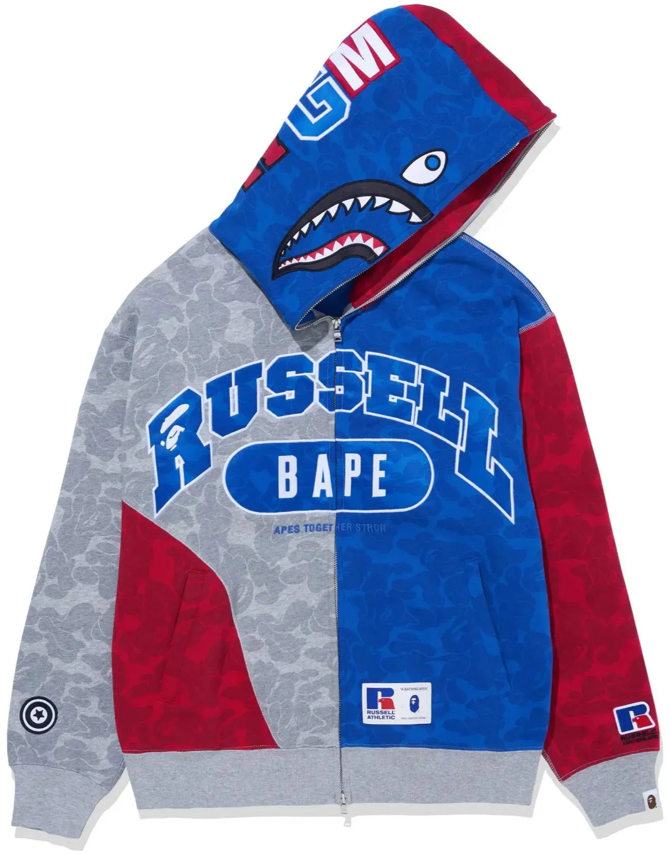 BAPE Bape x Russell Shark Full Zip Hoodie