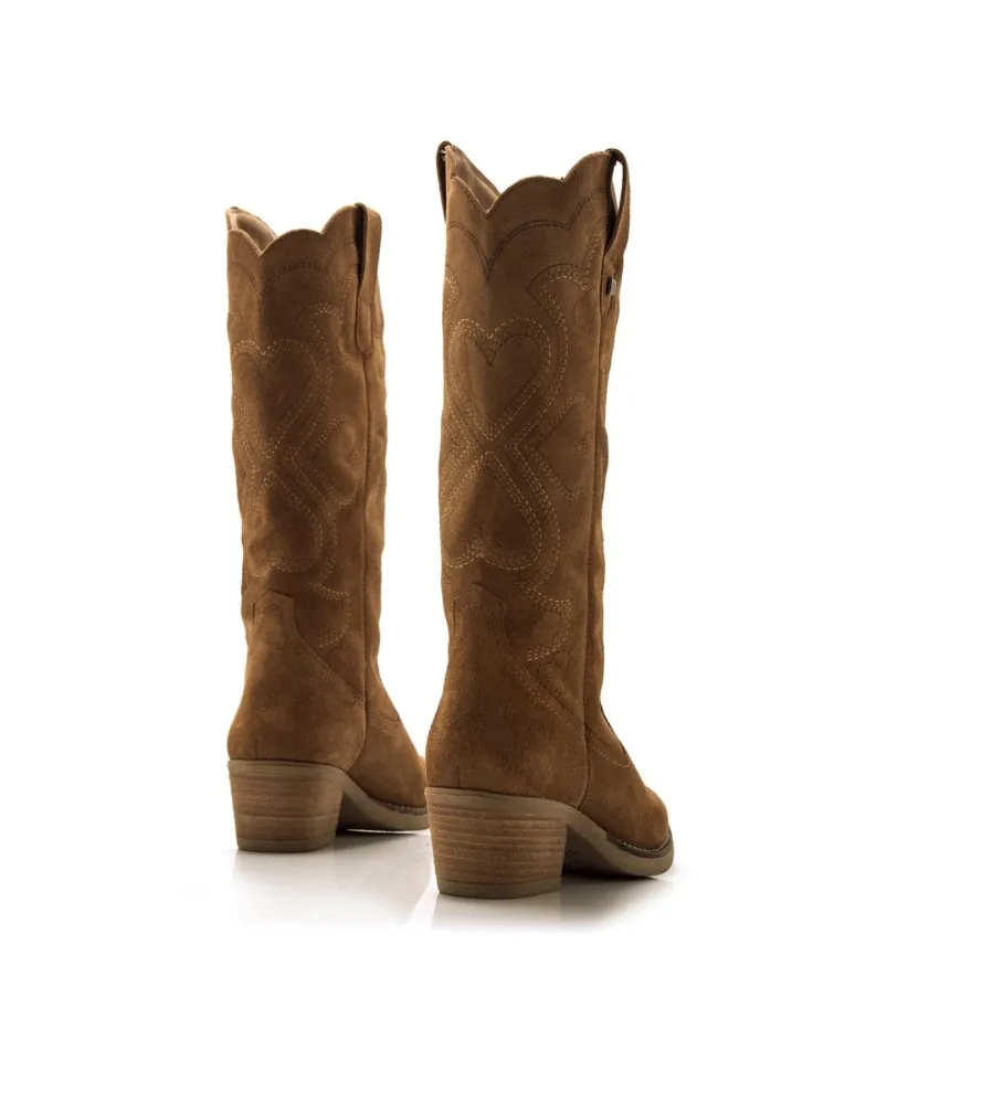 Botas de Piel Teo marrón -Altura tacón 5cm-