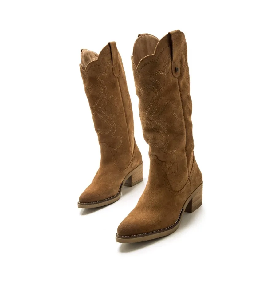 Botas de Piel Teo marrón -Altura tacón 5cm-