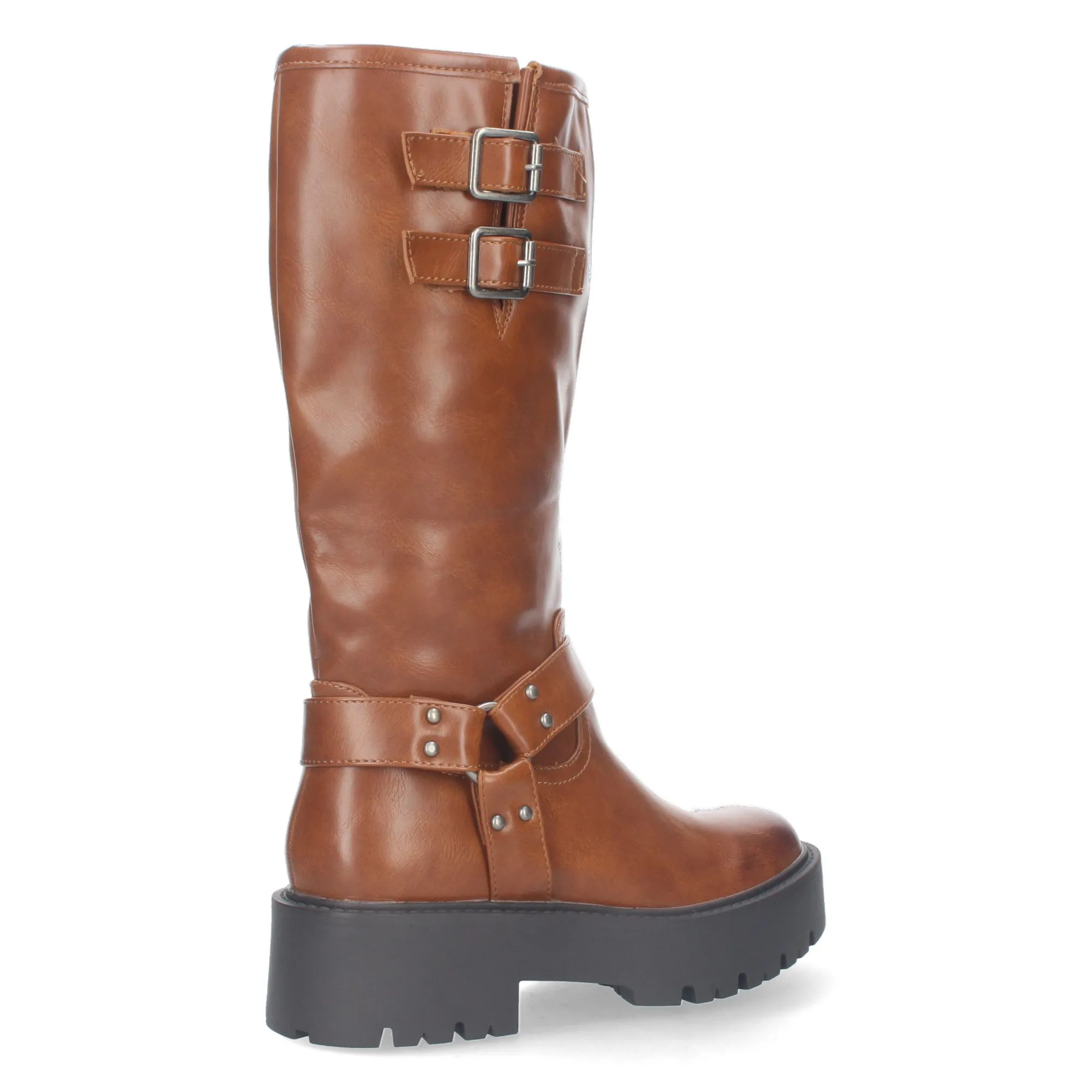 Botas estilo motero biker para mujer color camel YY-80