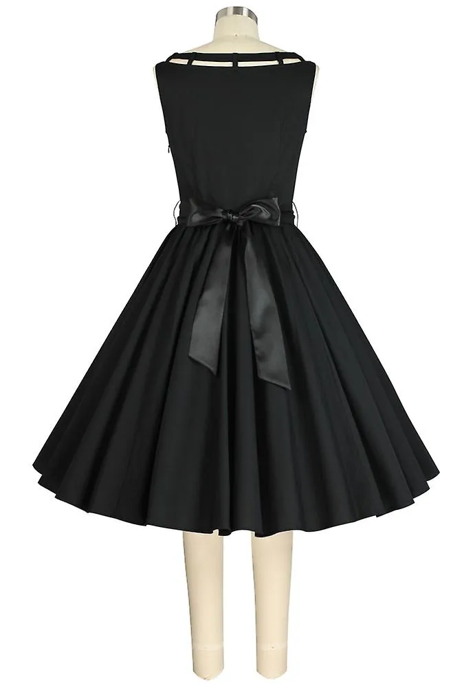 Chic Star 1950s Summer Flare Vestido en negro