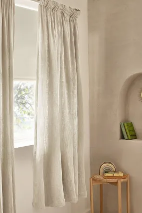 Cortinas plisadas tipo lápiz 100 % algodón de efecto arrugado