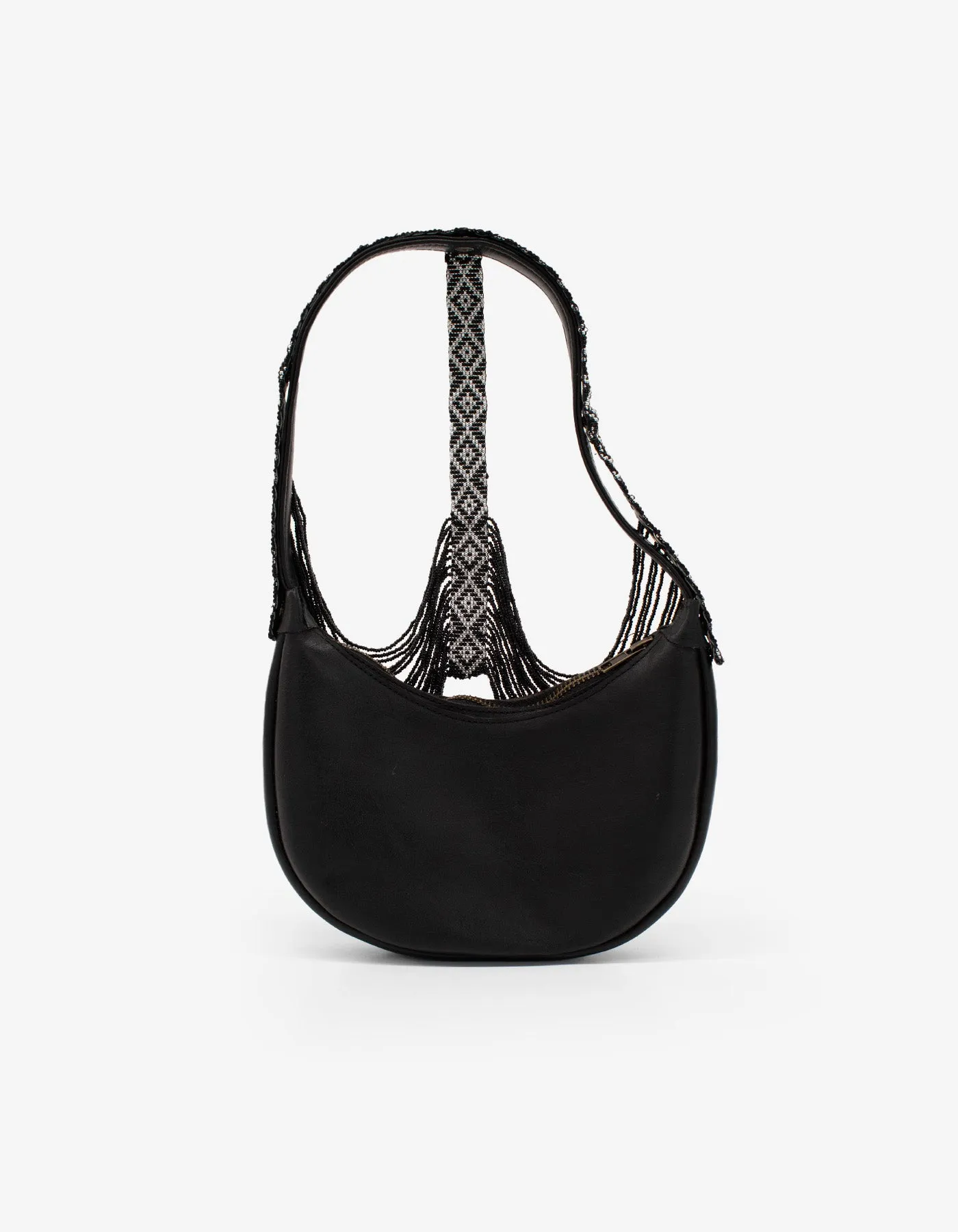 Half Moon Beaded Shoulder Bag