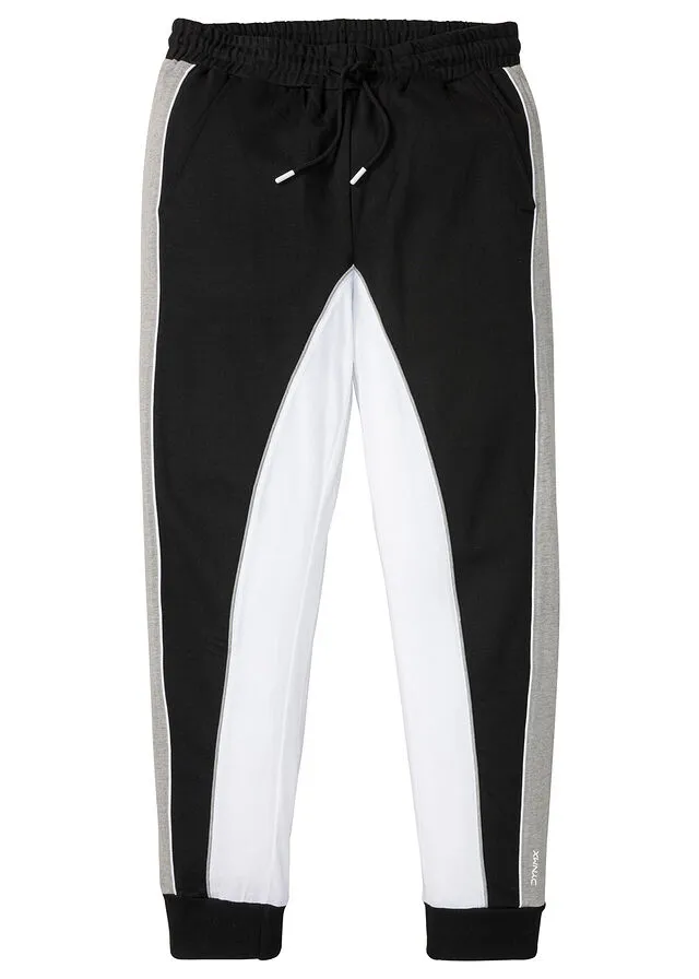 Pantalón de chándal Negro-blanco-gris claro jaspeado