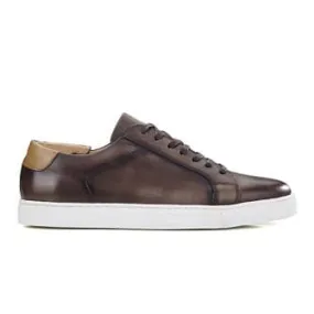 Patina Chocolate Men's leather Trainers - INGLEWOOD