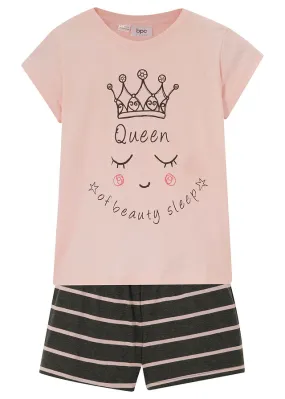 Pijama corto para niñas (2 piezas) Rosa-gris