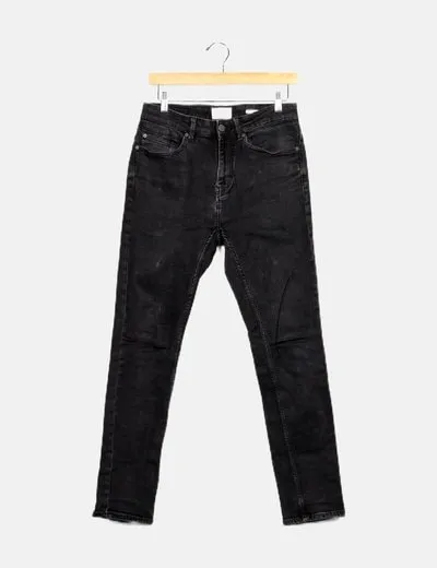 Pull&Bear Jeans denim negro slim fit