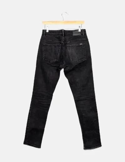 Pull&Bear Jeans denim negro slim fit