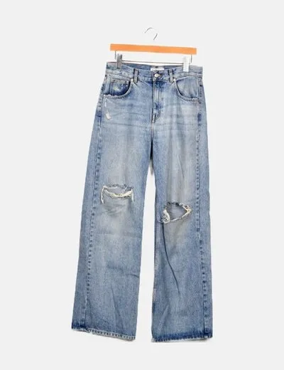 Pull&Bear Jeans denim straight ripped