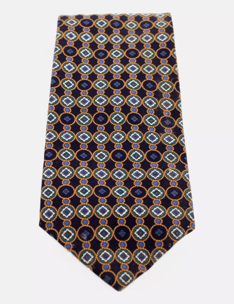 Stefano Corbata azul estampada