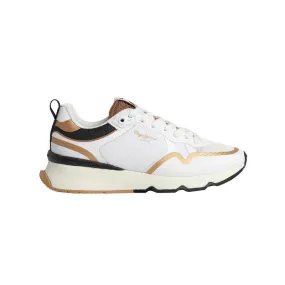 Tenis Pepe Jeans Mujer Brit Pro Nice Blanco - Dorado