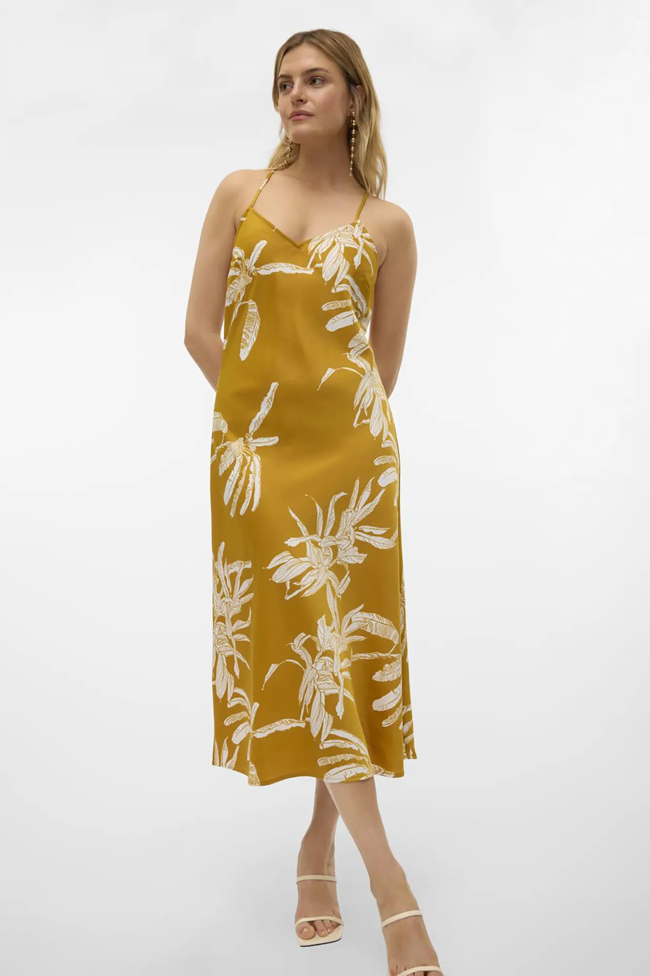 Vero Moda Vestido midI efecto satinado