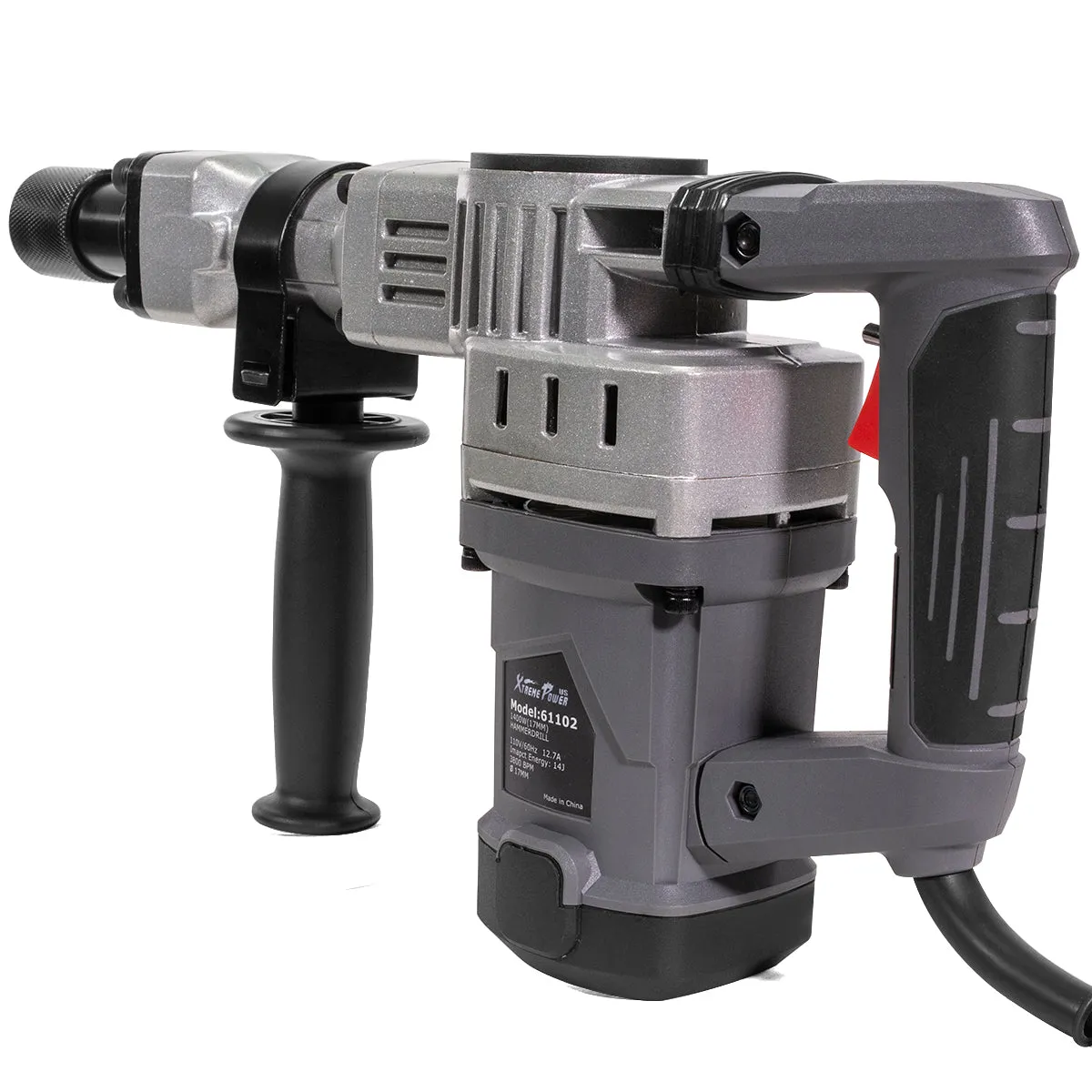 XtremepowerUS 61102 Martillo eléctrico de demolición de 1400 W con puntas de cincel