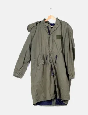 Zara Parka verde detalle parches